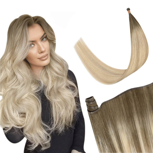 double genius weft,best hair extensions, genius hair, 100% virgin human hair,weft hair extensions, human hair, genius weft hair extensions, virgin hair, Balayage Brown hair, 100% virgin hair, highest quality hair,ombre brown to blonde