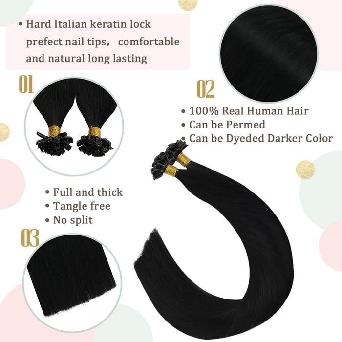 nail tip human hair extensions, Remy Human Hair, seamless prebonded hair, Nail Tip Hair Extension,Solan quality hair,hair extension keratin u, nail shape hair strands, utip hair, u tip hair extensions, nail tip hair